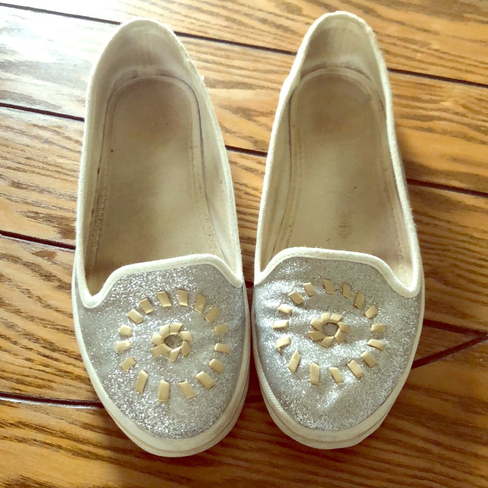 Jack Rogers Silver Loafers-Mila Glitter